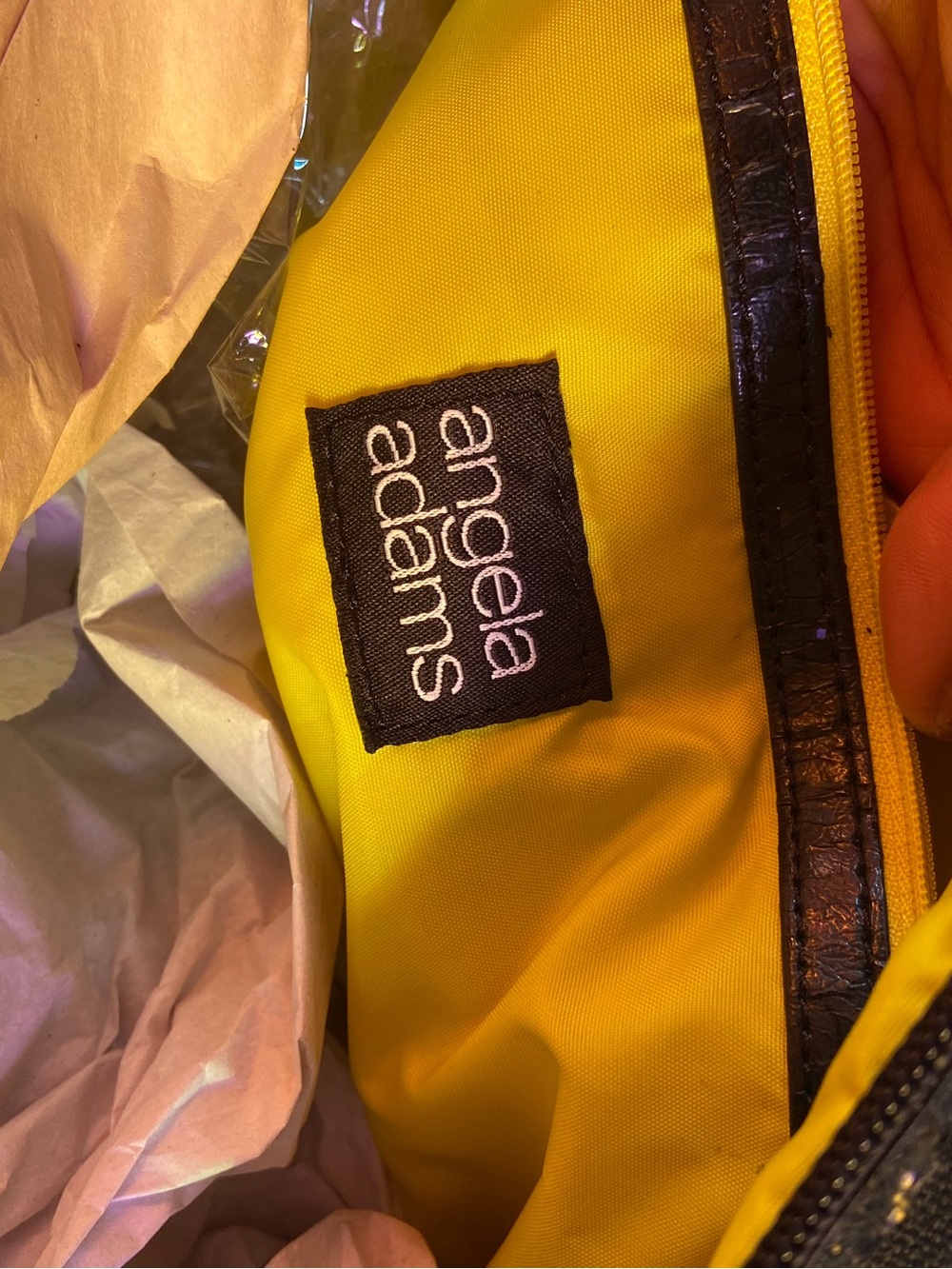Angela Adams Organic Patterned Weekend Duffel Bag with White Loop Design - Picture 5 of 8